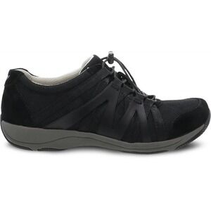 Dansko Henriette Walking Shoes Women 40 Black Bungee Lace Mesh Comfort Sneakers